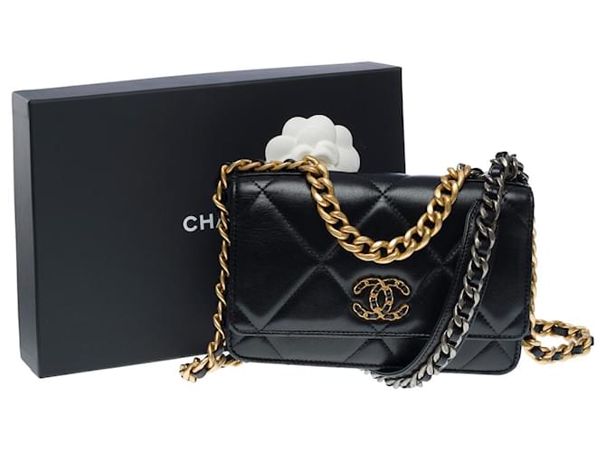 Chanel Full Chain Flap Shoulder Bag Black Quilted Lambskin Leather