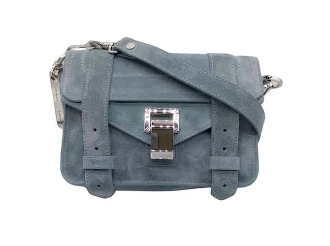 Proenza Schouler Turquoise Suede PS1 Mini pouch messenger bag