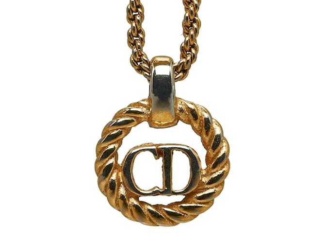Dior Collana con ciondolo con logo CD D'oro Metallo  ref.1051319