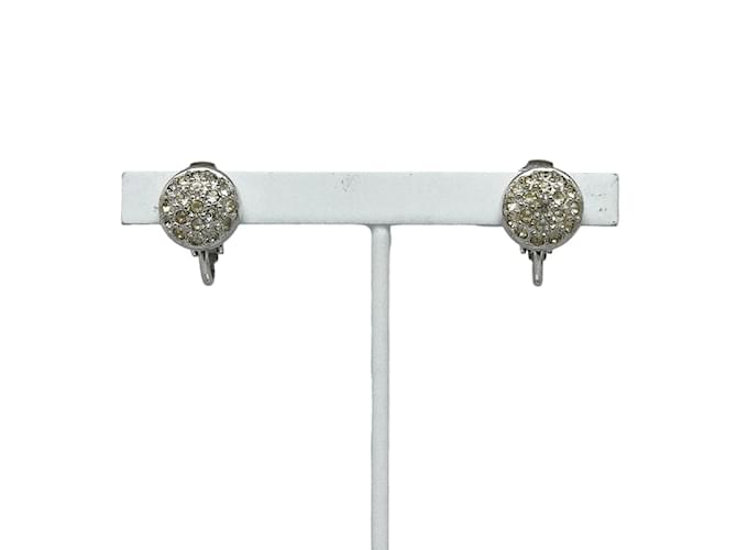 Dior Boucles d'oreilles à clip boule à facettes en strass Argent Métal Argenté  ref.1051321