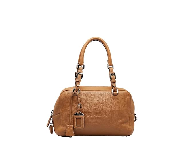 Leather mini bag Prada Brown in Leather - 37037510