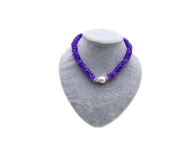 Autre Marque NON SIGNE / UNSIGNED  Necklaces T.  Pearl Purple  ref.1051403