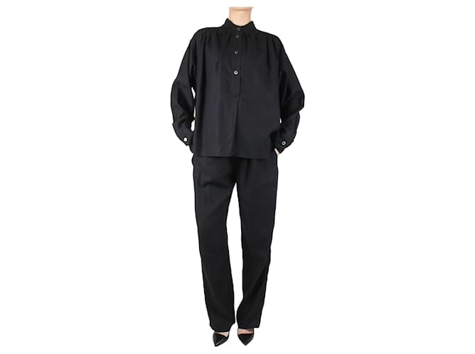 Isabel Marant Etoile Conjunto blusa e calça preta - tamanho UK 12 Preto Liocel  ref.1051497