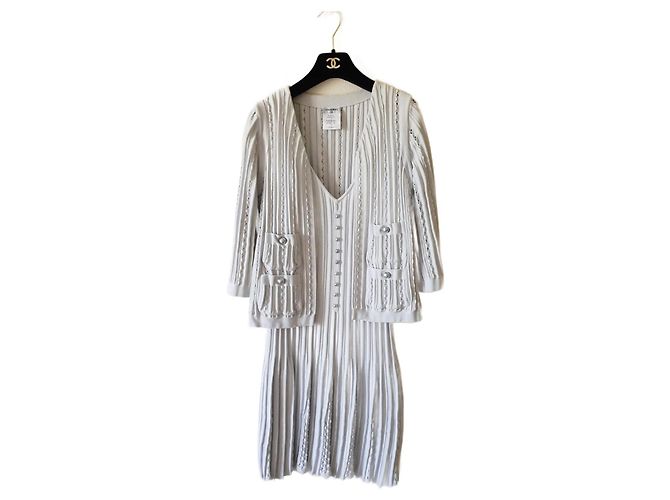 Conjunto de Saia Chanel Cinza Viscose