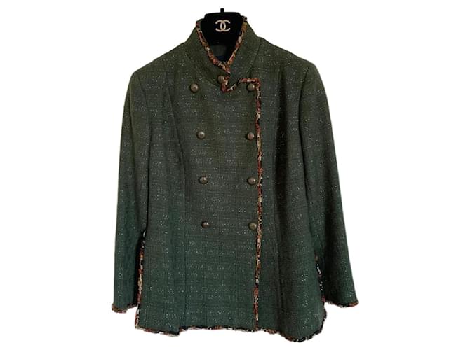 Chanel Jackets Green Wool  ref.1051698