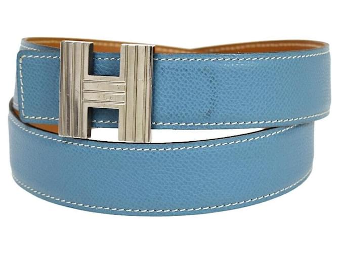 Hermès Hermes h Azul Cuero  ref.1051781