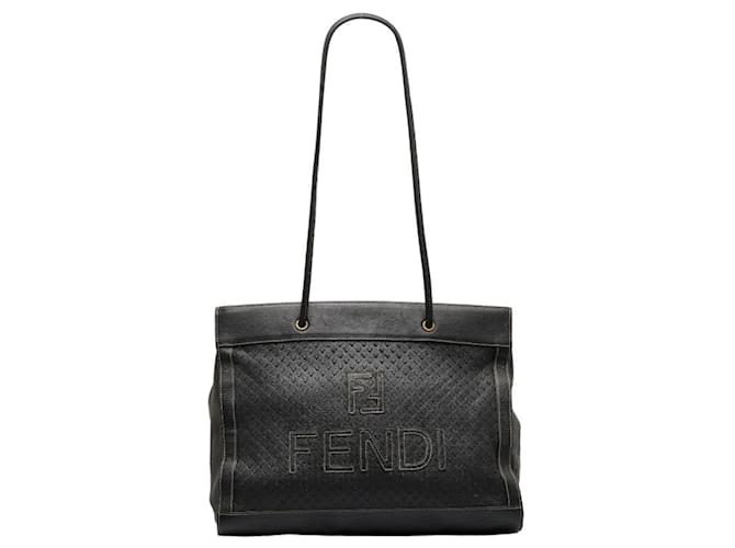 Fendi Zucca Black Leather  ref.1051840