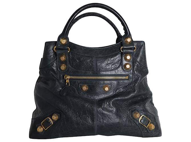 Balenciaga Velo Handbag in Dark Grey Leather  ref.1051900