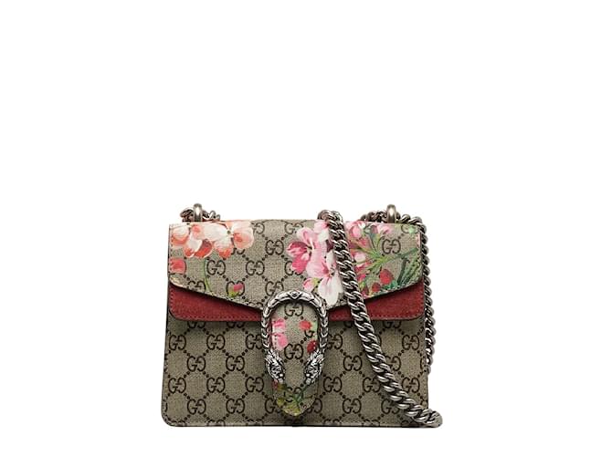 Gucci Mini GG Supreme Blooms Dionysus Shoulder Bag 421970 Brown Cloth  ref.1051911