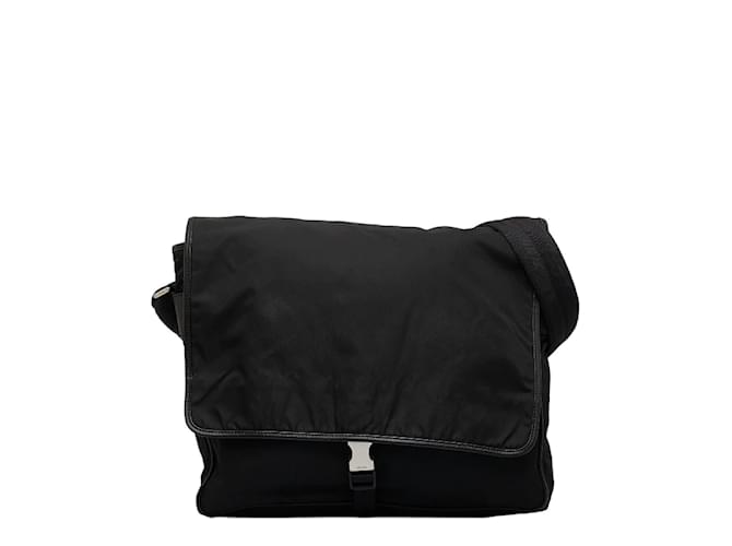 Borsa a spalla in nylon nera Prada in ottime condizioni Nero Tela  ref.1051928