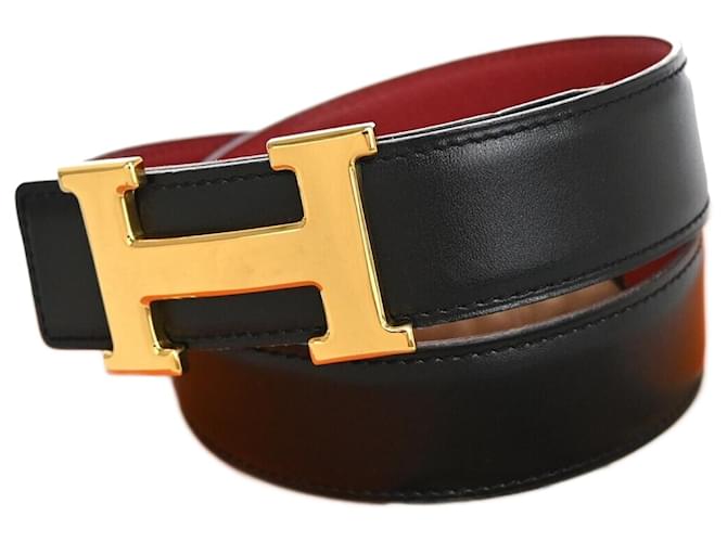 Hermès Hermes H Schwarz Leder  ref.1052022