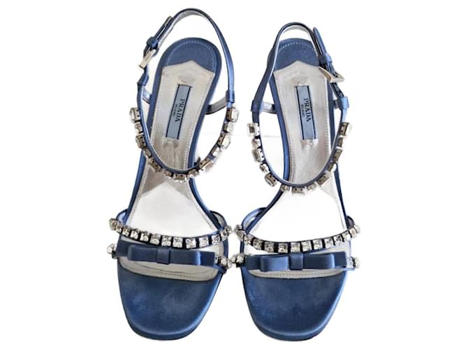 Prada sandali Blu Panno  ref.1052062
