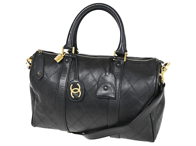 Timeless Chanel Boston Black Leather  ref.1052125