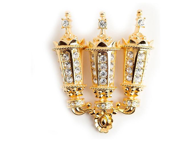 Kenneth Jay Lane Cabide de broche Paris Latern Dourado Gold hardware