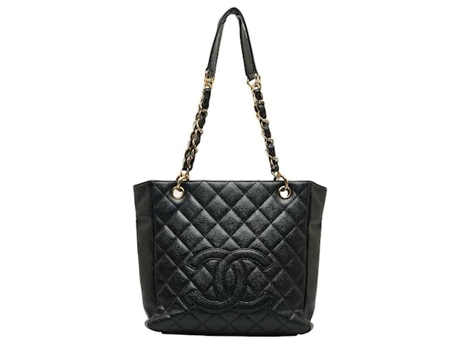 Classique Chanel shopping Cuir Noir  ref.1052171