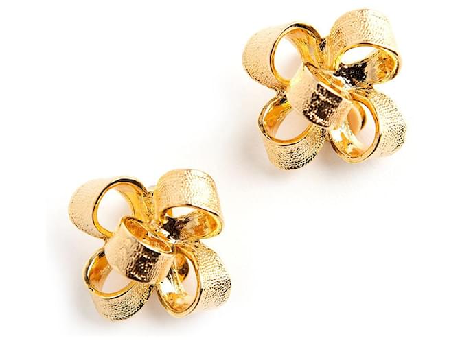 Kenneth Jay Lane Bow earrings Golden Metal  ref.1052190