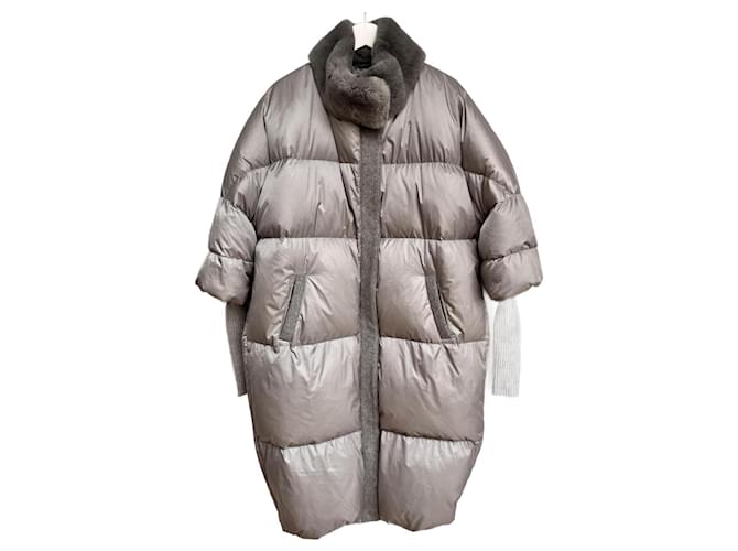 Autre Marque Florence mode puffer coat Grey Polyester  ref.1052201