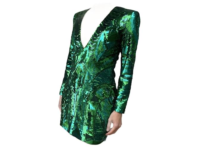 Balmain pour H&M Balmain & H&M  dress Green Polyester  ref.1052202