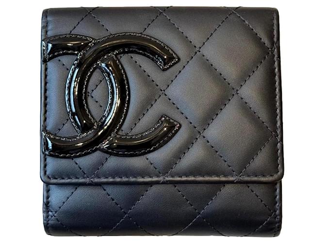 Chanel carteras Negro Cuero  ref.1052216