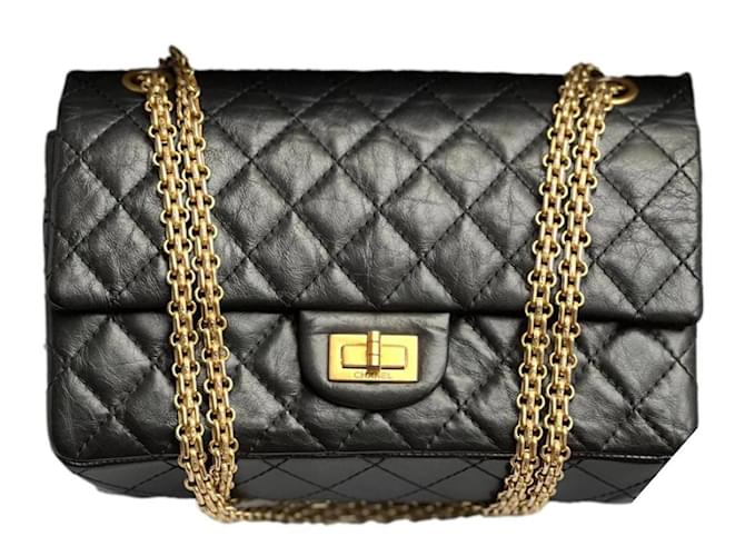Chanel 2.55 Black Leather  ref.1052239