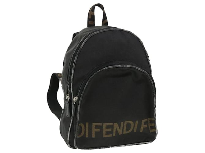FENDI Backpack Nylon Black Brown Auth yb325  ref.1052306