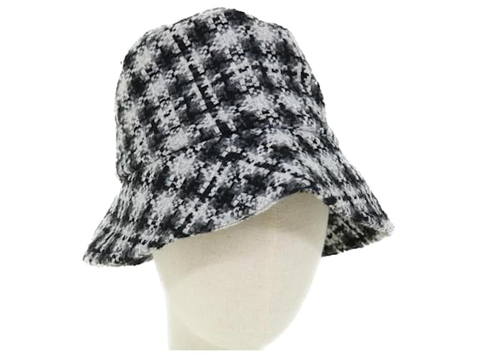 CHANEL COCO Mark Hat Wool S White Black CC Auth am4943  ref.1052314