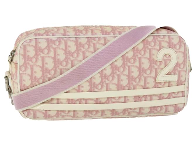 Bolsa tiracolo de lona Christian Dior Trotter rosa autêntica 52491  ref.1052315