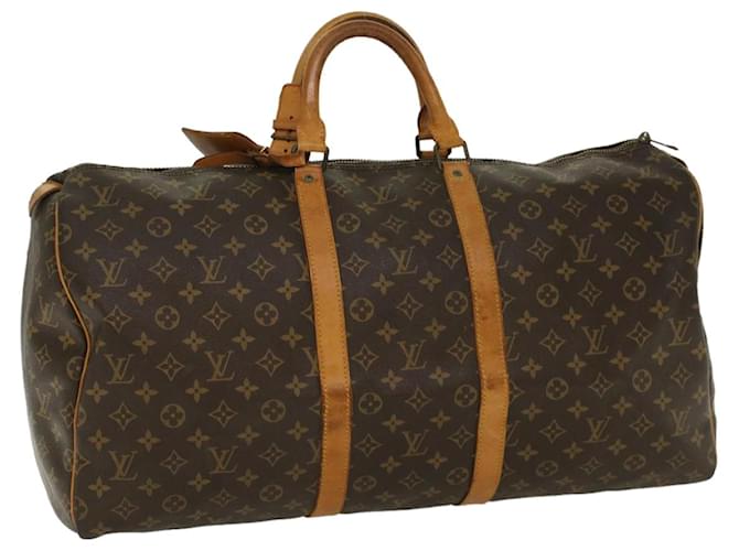 Louis Vuitton Monograma Keepall 55 Boston Bag M41424 Autenticação de LV 52224 Lona  ref.1052332