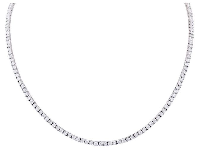 inconnue Collar río de oro blanco, diamantes.
