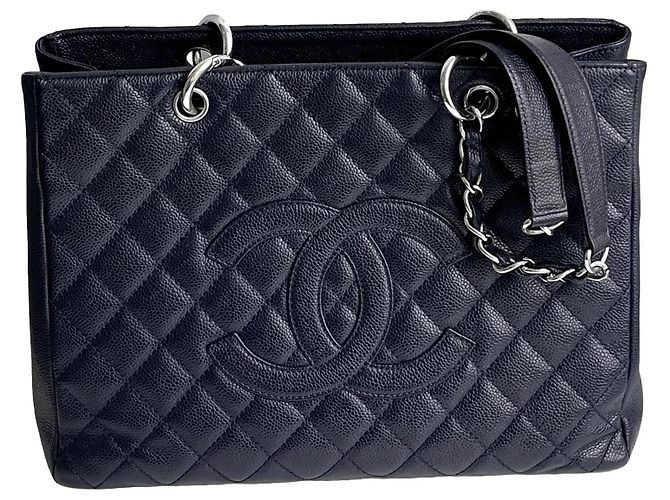 Chanel Bolsa de compras clássica GST Grand Azul marinho
