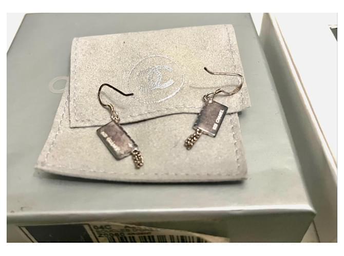 Chanel Earrings Silvery Silver  ref.1052581
