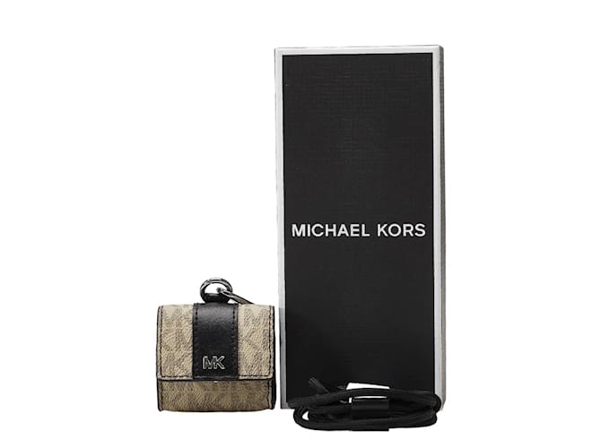 Michael Kors Estuche para AirPods de lona exclusivo de MK 36F2LGFL08 Castaño Lienzo  ref.1052613
