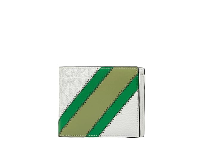 Michael Kors Bifold-Geldbörse aus Canvas mit Cooper-Logo 36R3LCOF3U Weiß Leinwand  ref.1052638