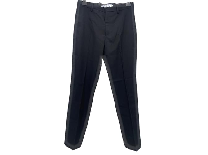Off White OFF-WHITE  Trousers T.fr 48 WOOL Black  ref.1052690