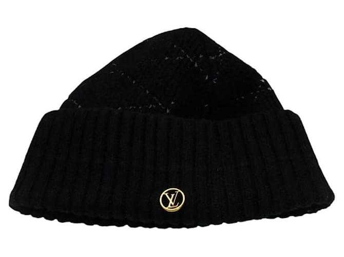 Louis Vuitton Chapeaux Cachemire Laine Noir  ref.1052723