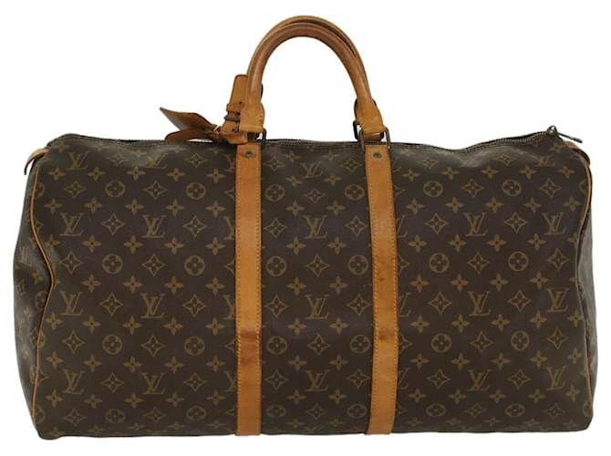 Louis Vuitton Keepall 55 Brown Cloth  ref.1052832