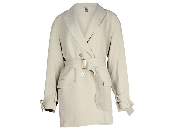 Autre Marque Dion Lee Cady Cocoon Mantel aus hellgrünem Acetat
