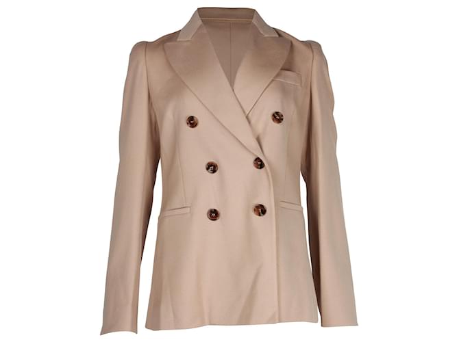 Chloé Double Breasted Blazer in Tan Wool Brown Beige  ref.1053005