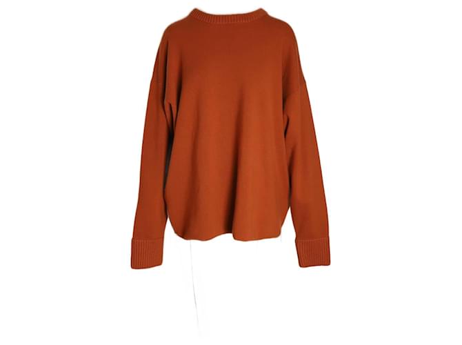 Jason Wu Side-Up Crewneck Sweater in Orange Cashmere Wool  ref.1053015
