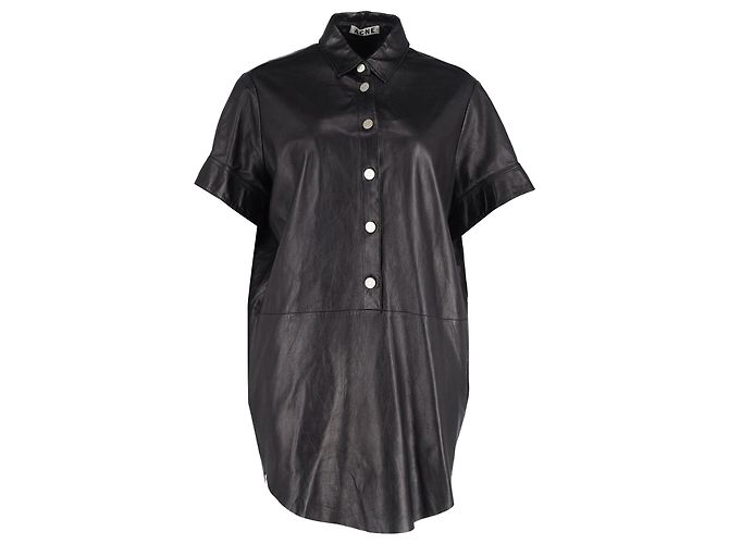 Acne Studios Marla Minikleid aus schwarzem Lammleder