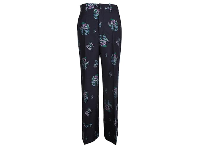 Dries Van Noten // Pink & Black Cropped Floral Trouser – VSP Consignment
