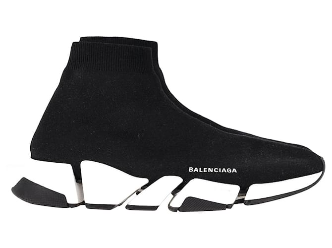 Velocidad de Balenciaga 2.0 Zapatillas De Punto De Poliéster Negro  ref.1053029
