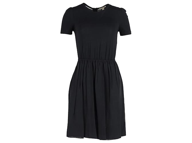 Burberry Short Sleeve Dress in Black Cotton  ref.1053035