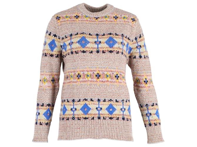 Victoria Beckham Fair Isle Knit Sweater in Multicolor Wool Multiple colors  ref.1053037