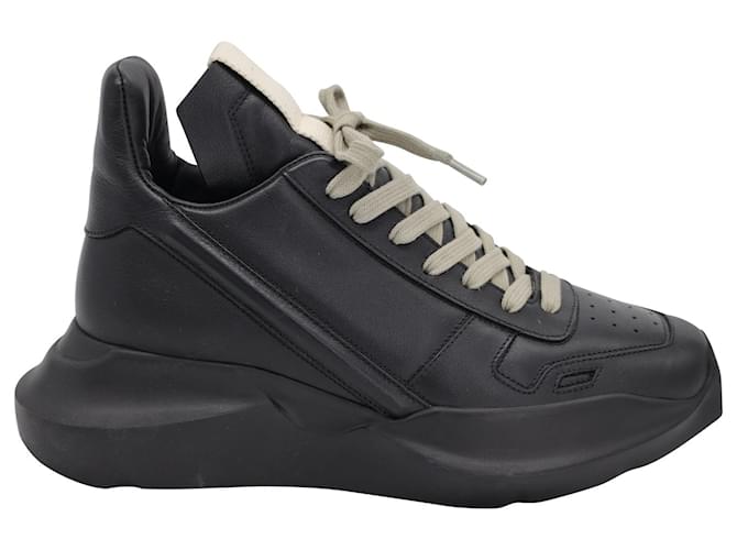 Rick Owens Geth Chunky Sneakers aus schwarzem Leder  ref.1053050