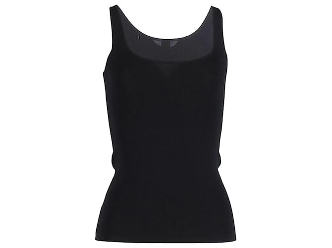 Totême Toteme Ribbed Stretch Tank Top in Black Organic Cotton  ref.1053069