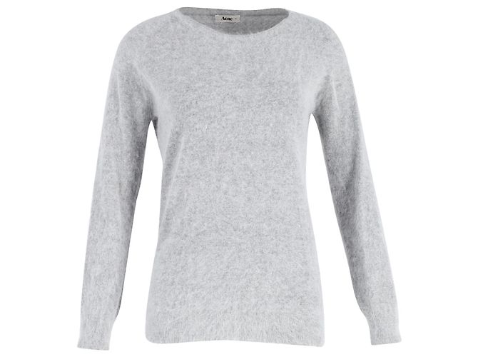 Acne Studios gebürsteter Strickpullover aus grauem Mohair Braun 