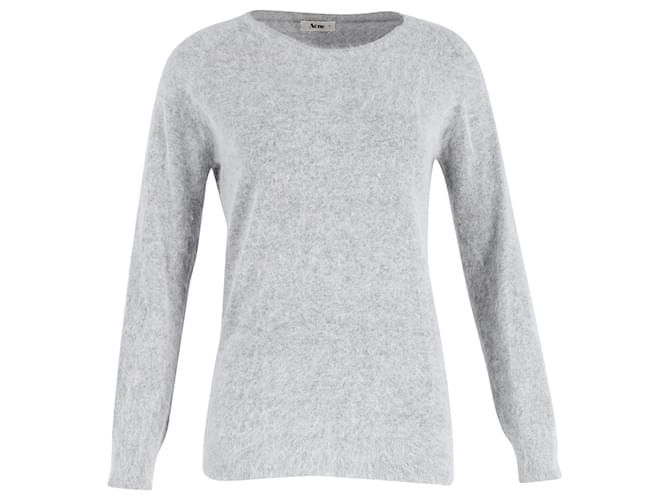 Acne Studios Brushed Knit Sweater in Grey Mohair Wool  ref.1053078