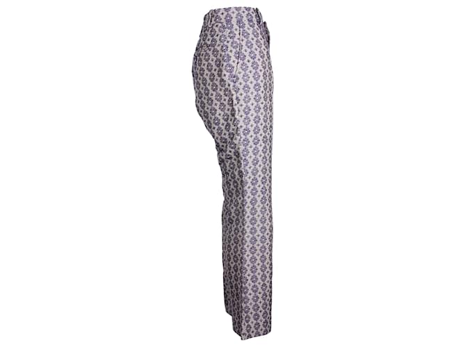 Gucci Wide Leg Printed Pants in Multicolor Linen  ref.1053118
