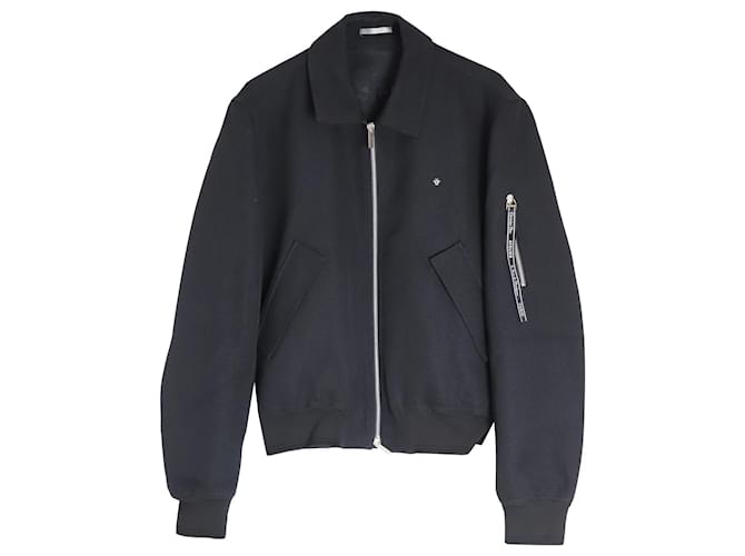 Dior-Jacke mit Reißverschluss aus schwarzer Schurwolle  ref.1053127